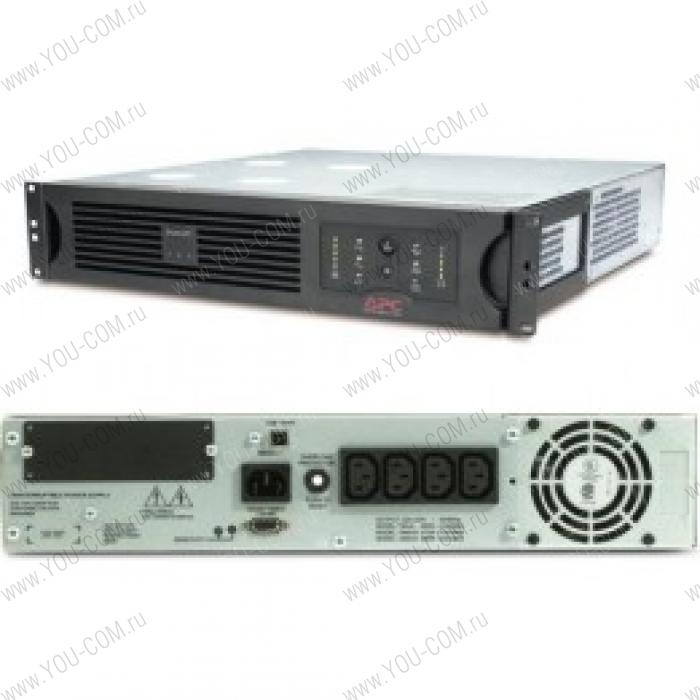 Black Smart-UPS 1000VA/670W, RackMount, 2U, Line-Interactive, USB and serial connectivity, AVR,user repl.batt.