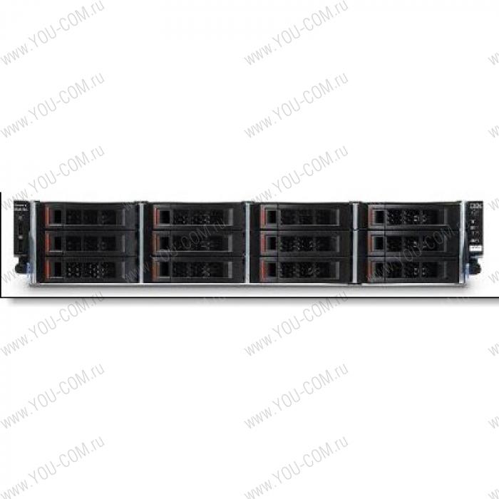 IBM x3630 M4 Rack 2U, 1xXeon 8C E5-2470 (95W/2.3GHz/1600MHz/20MB), 1x8GB 1.35V RDIMM, noHDD HS 3.5" SAS/SATA (up14), SR M5110 (1Gb flash, raid 0/1/10/5/50), 2xGbE (up4) 1x750W HS PSU (up2)