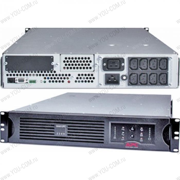 Black Smart-UPS 2200VA/1980W, RackMount, 2U, Line-Interactive, USB and serial connectivity, user repl.batt, Automatic Voltage Regulation