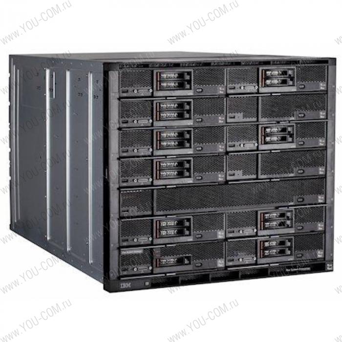 IBM Flex System Enterprise Chassis with 2x2500W PSU (up6), 14 ITEs, 6xFan (up10), Rack (10U)
