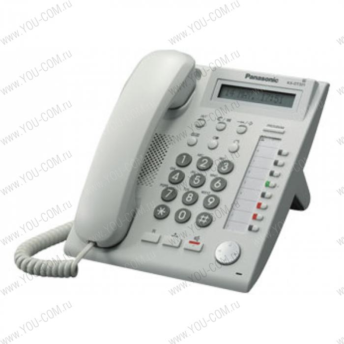 Panasonic KX-DT321-W Цифровой системный телефон с 1-стр. дисплеем и спикерфоном (8 кнопок) белый