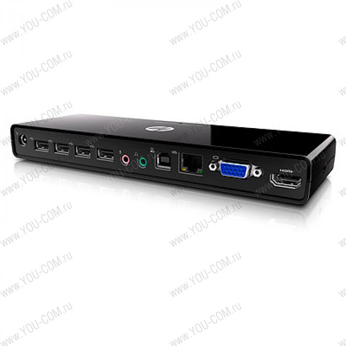 Port Replicator USB 2.0 (Power connector/Audio-out headphone jack/4xUSB 2.0/1xUSB-B/RJ-45 /VGA/HDMI/Audio-in/mic)
