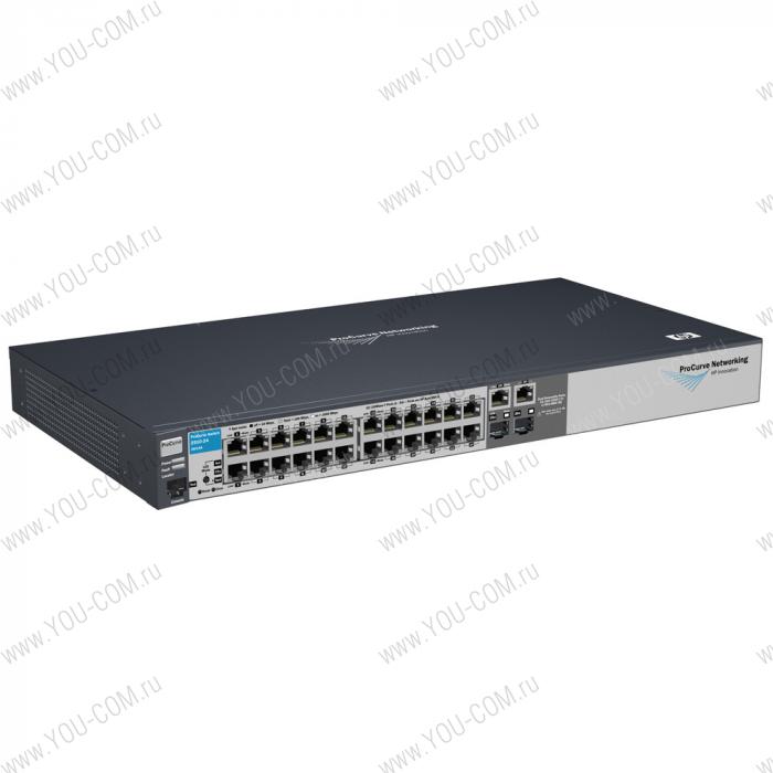 HP 2510-24 Switch (24 ports 10/100 + 2 10/100/1000 or 2mini-Gbics, Managed, Layer 2, Stackable 19', Fanless design) (repl. for JE025A, JF427A)