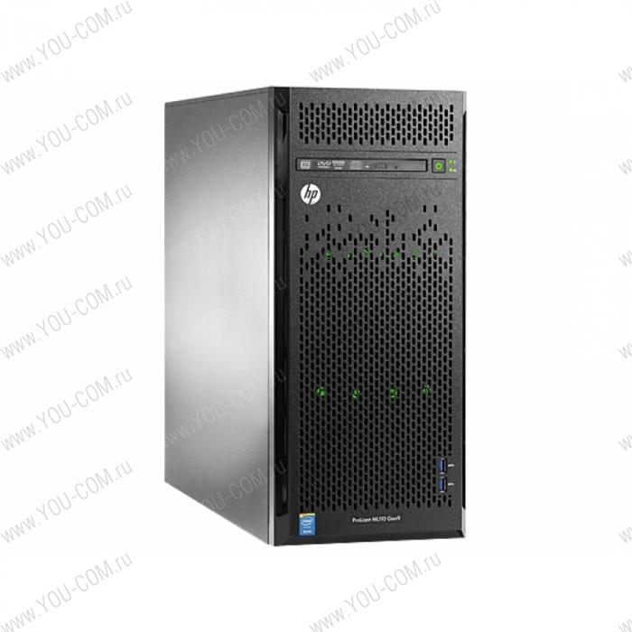 ProLiant ML110 Gen9 E5-2620v3 Hot Plug Tower(4.5U)/Xeon6C 2.4GHz(15Mb)/1x8GbR2D_2133/B140i(ZM/RAID 0/1/10/5)/noHDD(4/8up)LFF/noDVD/iLOstd(no port)/1NHPFan/2x1GbEth/1x350W(NHP)