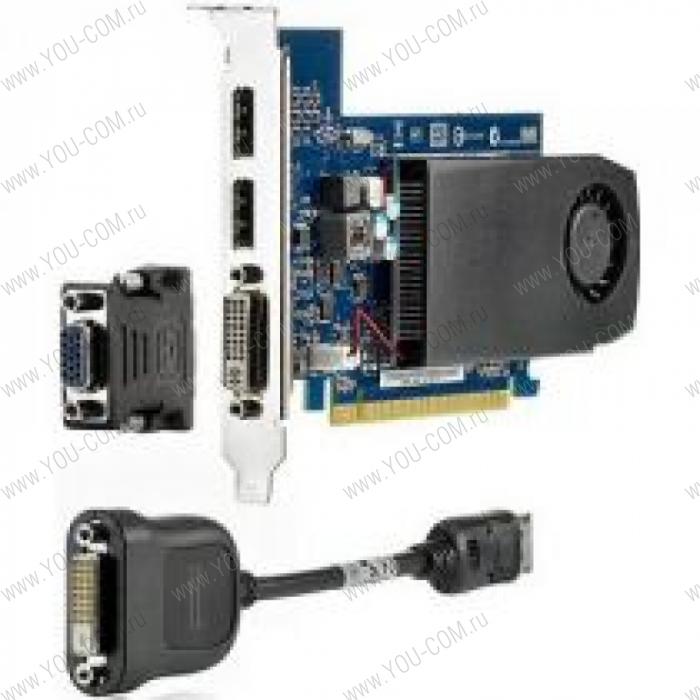 HP NVIDIA  GT630 DP 2GB DH PCIe x16 Dual Link DVI-I, 2x Miltimode Display Port (HP Display Port to DVI-D adapter, DVII to VGA adapter) (600 G1 TWR, 800 G1 TWR, 3300Pro MT, 6005Pro MT, 6200Pro MT, 6305