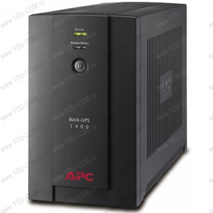 APC Back-UPS 1400VA/700W, 230V, AVR, Interface Port USB, (6) IEC Sockets, user repl. batt., 2 year warranty