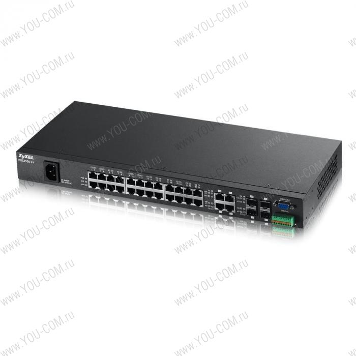 ZyXEL 24-портовый управляемый коммутатор L2+ Metro Fast Ethernet с 4 портами Gigabit Ethernet совмещенными с SFP-слотами