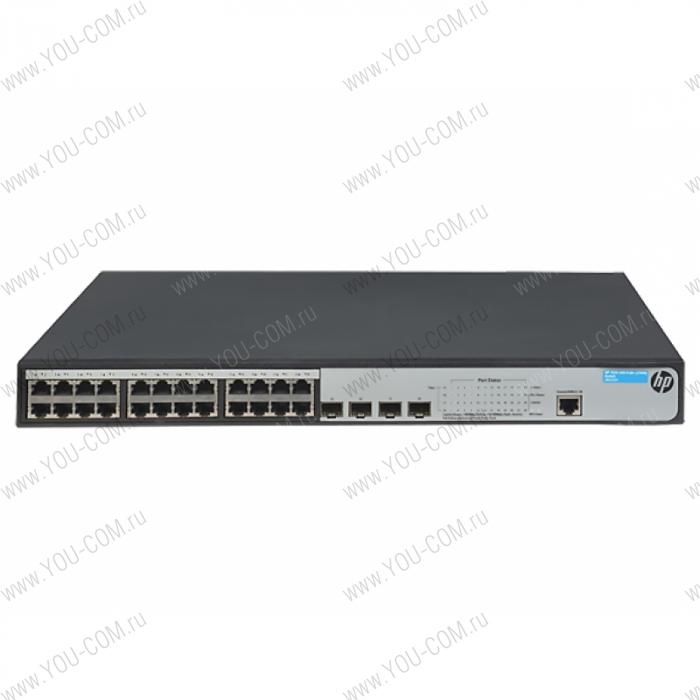 Коммутатор HPE  1920 24G PoE+ (370W) Switch (24x10/100/1000 PoE+ RJ-45 + 4xSFP, Web-managed, static routing, 19')