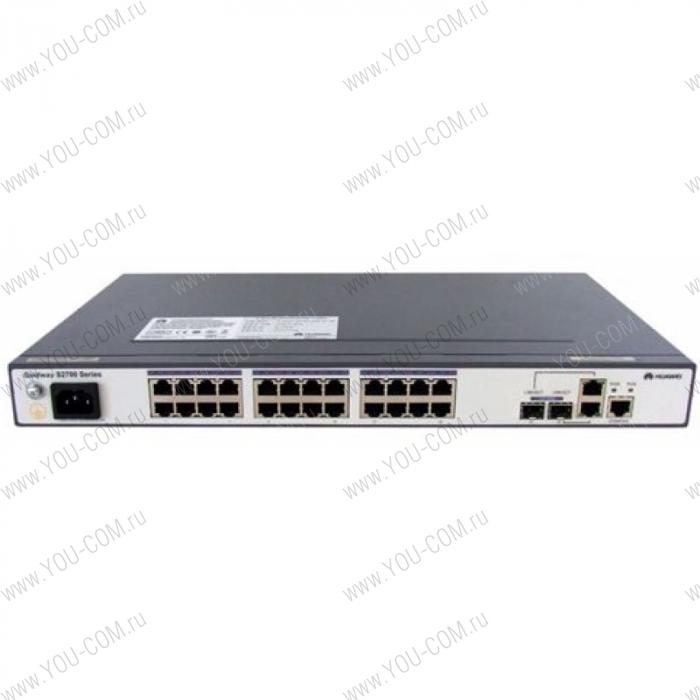 Коммутатор Huawei S2700-26TP-SI-AC(24 Ethernet 10/100 ports,2 dual-purpose 10/100/1000 or SFP,AC 110/220V) (02352330)