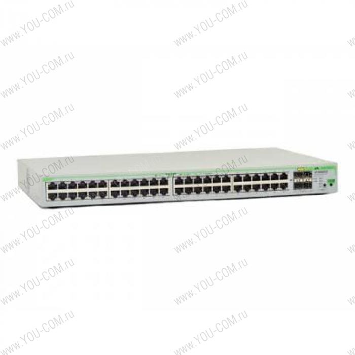 Allied Telesis Layer 2 Switch with 48-10/100/1000Base-T ports plus 4 active SFP slots (unpopulated). ECO SWITCH