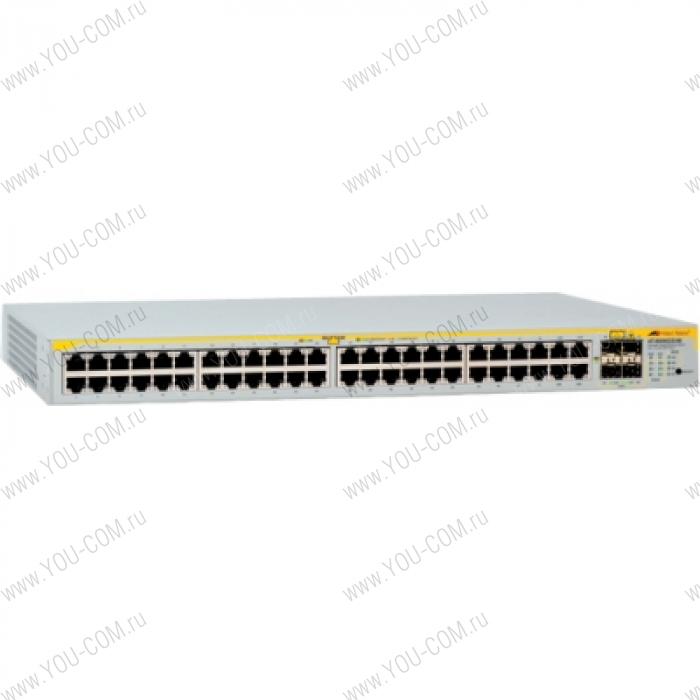 Allied Telesis Layer 2 switch with 48-10/100/1000Base-T ports plus 4 active SFP slots (unpopulated)