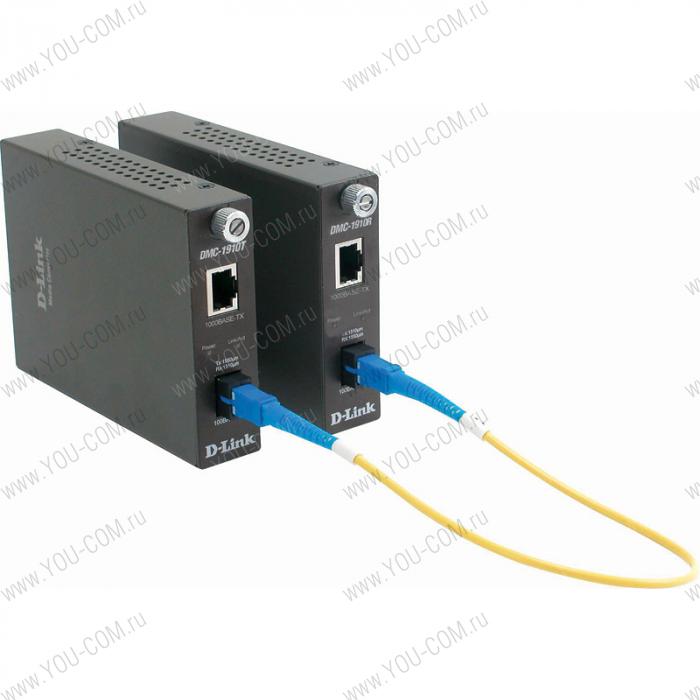 D-Link DMC-1910T/A8A, 1000Base-T to 1000Base-LX (up to 15 km, SC) Single Fiber Bi-Direction Media Converter