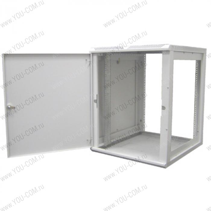 Шкаф телекоммуникационный настенный 15U, 600х520мм, с открывающ.стенками, разборный, металл.дверь, [ ШРН-М-15.500.1 ]