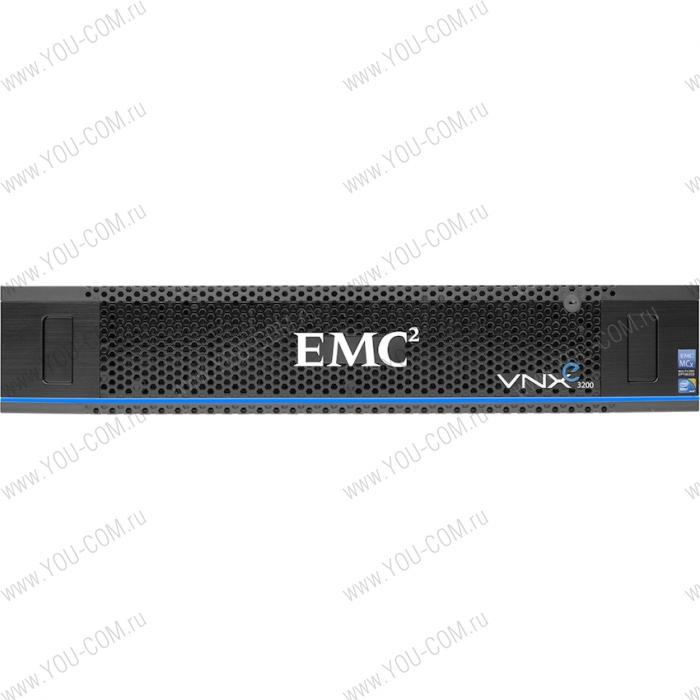 EMC VNXe3200 Disk Array/DualSP with 48Gb mem/12x600Gb 10k SAS SFF / 3x100GB Fast Cache HDDs (total up to 25)/2x4ports RJ45 10GbEth modls/ 2x4x8GB FC/ ESRS / Fast Suite / Remote Protection / Unisphere,