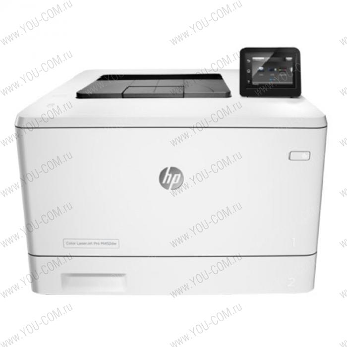 Принтер HP Color LaserJet Pro M452nw Printer (A4,600x600dpi,27(27)ppm,ImageREt3600,128Mb, 2trays 50+250,USB/GigEth/WiFi, ePrint, AirPrint, PS3, 1y warr, 4Ctgs1200pages in box, repl.CE956A)