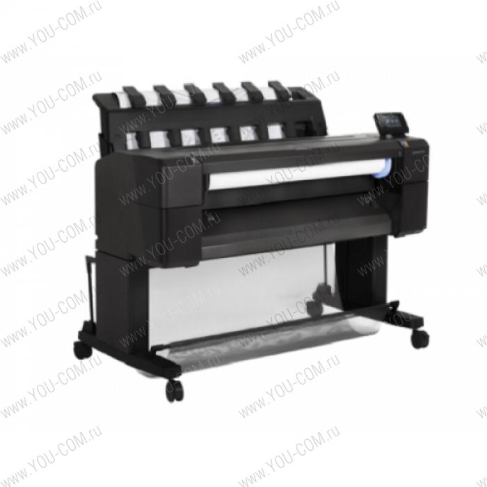 Широкоформатный принтер HP DesignJet T930 PS Printer (36",2400x1200dpi, 64Gb(virtual), 320Gb HDD, GigEth, stand, media bin, output tray, sheetfeed, rollfeed,autocutter,TouchScreen, 6 cartr., PS, 1y, repl. CR355A)