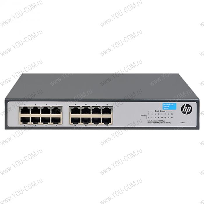 Коммутатор HPE 1420 16G Switch (16 ports 10/100/1000, unmanaged, fanless, 19")(repl. for J9560A, J9662A)