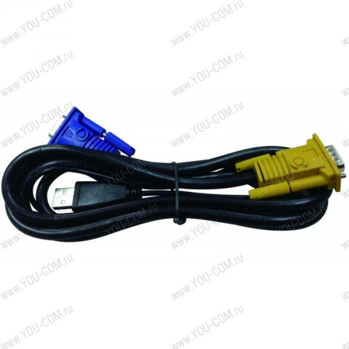 D-Link DKVM-IPVUCB/10, 2 in 1 USB + D-SUB KVM Cable for DKVM-IP8/T1 device, 1.8m (10 pcs)