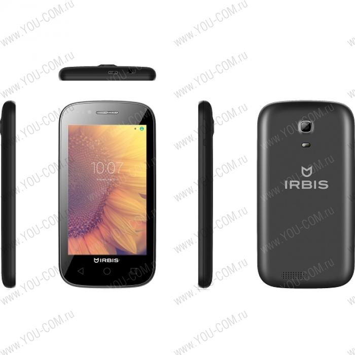 IRBIS SP42, 4.0" (480x800),  MTK6572М 2x1,0Ghz (DualCore), 512MB, 4GB, cam 0.3MPx+2.0MPx, Wi-Fi, 3G (2xSimCard), Bluetooth, GPS, Android 4.4, microUSB, MicroSD, jack 3.5, Черный