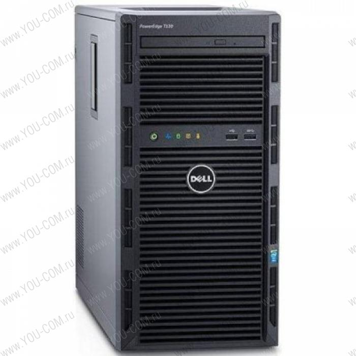 Шасси серверное Dell PowerEdge T130 Tower no CPU(E3-1200v6)/ HS/ no memory(4)/ no controller/ no HDD/ UpTo4LFF cabled HDD/ DVDRW/ iDRAC8 Exp+Port/ 2xGE/ 1x290W cabled PSU/ 3YBWNBD (210-AFFS)