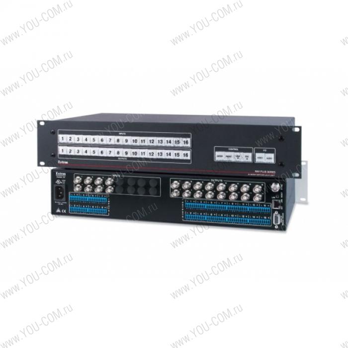 Матричный коммутатор 8x16 Extron MAV Plus 816 V [60-659-12] композитного видео сигнала (разъемы BNC(F)), мониторинг и управление по IP Link® Ethernet, RS-232 и RS-422, высота 2U, 150 МГц.