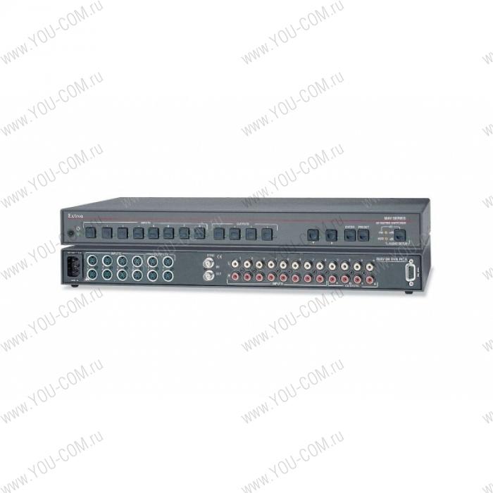 Матричный коммутатор 8x8 Extron MAV 88 SVA RCA [60-555-32] сигналов S-Video (разъемы 4-pin mini DIN (F)) и стерео аудио (на RCA разъемах), управление по RS232, ИК (опция), 150 МГц.