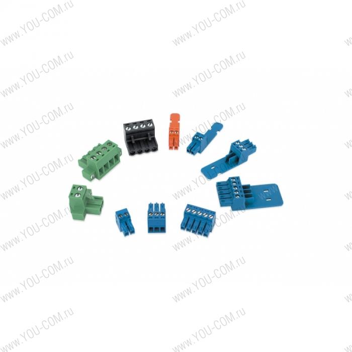Винтовая клемма Extron [100-460-01] 3.5 mm 5-контактная, цвет синий, без шлейфа, подходит для кабелей 16-28AWG, 10 шт в упаковке