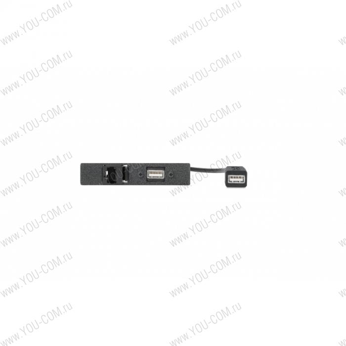 Модуль [70-609-12] Extron One USB A Female to One USB A для установки в слот AAP  (Single Space), цвет черный: 1 разъем USB A (розетка - розетка) на гибком шлейфе 25 см, 1 разъем RJ-45 (розетка-розетка)