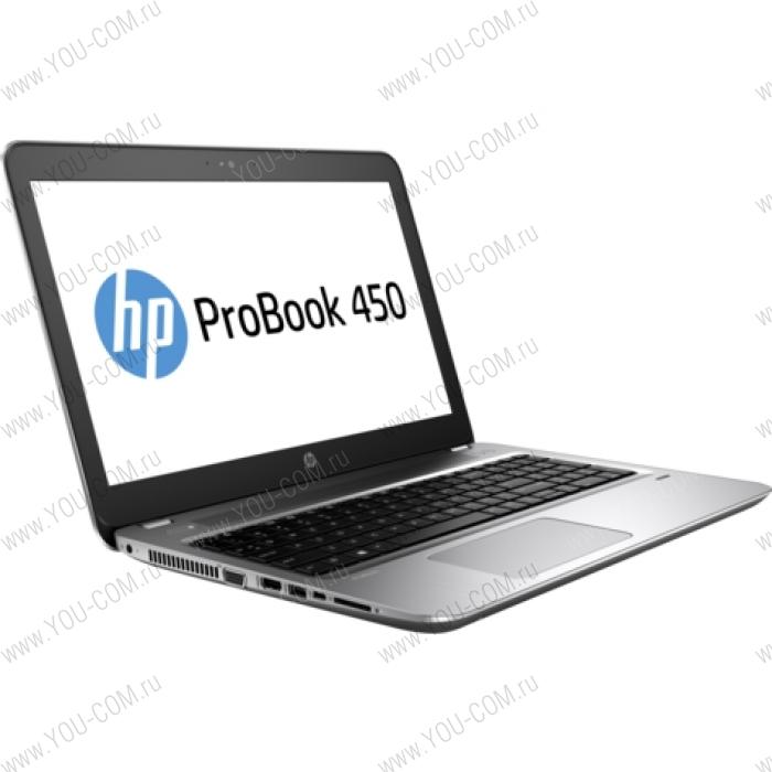 Ноутбук без сумки HP ProBook 450 G4 Core i5-7200U 2.5GHz,15.6" FHD (1920x1080) AG,nVidia GeForce 930MX 2Gb DDR3,4Gb DDR4(1),500Gb 7200,DVDRW,48Wh LL,FPR,2.1kg,1y,Silver,DOS