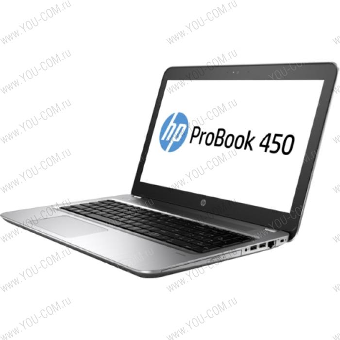 Ноутбук без сумки HP ProBook 450 G4 Core i3-7100U 2.4GHz,15.6" HD (1366x768) AG,4Gb DDR4(1),500Gb 7200,DVDRW,48Wh LL,FPR,2.1kg,1y,Silver,Win10Pro
