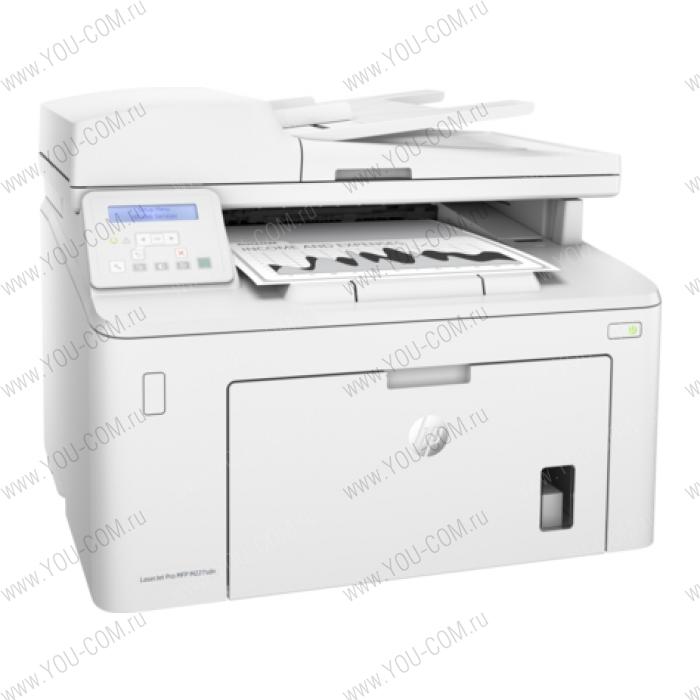 МФУ HP лазерное ч/б LaserJet Pro MFP M227sdn (p/c/s, A4, 1200dpi, 28ppm, 256Mb, 2 trays 250+10, Duplex, ADF 35 sheets, USB/Eth, Flatbed, white, Cartridge 1600 pages in box, 1 warr, repl. CF486A)