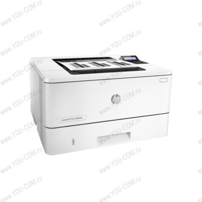 Принтер HP LaserJet Pro M402n (A4, 1200dpi, 38ppm, 128Mb, 2tray 100+250, USB2.0/GigEth, PS3 em., ePrint, AirPrint, 1y warr, cartridge 1500, repl.CF270A)