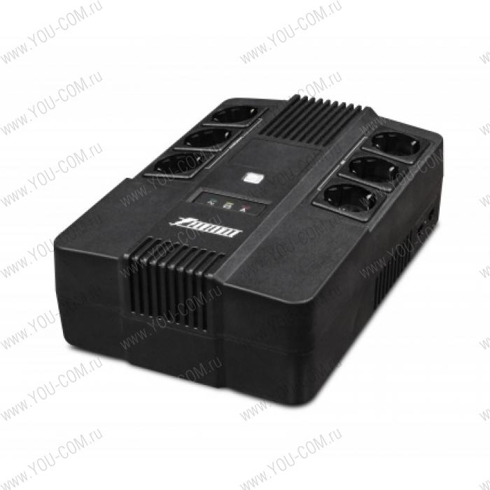 Источник бесперебойного питания Powerman UPS BRICK 600VA/360W, 220V, Out: 6xShuko outlets, user repl. batt., 2 year warranty