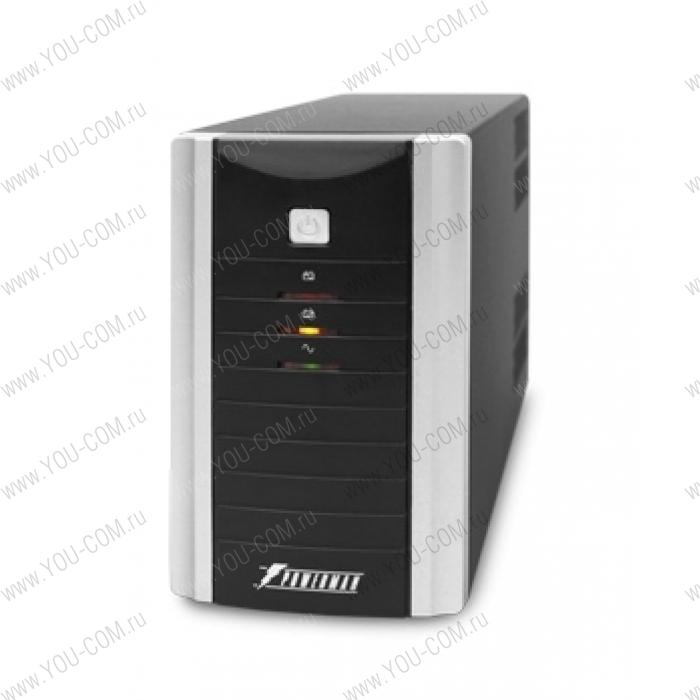 Источник бесперебойного питания Powerman UPS Black Star Plus 600VA/360W, AVR+interface+soft+int/tel. protect, Out: 2xShuko, Black*BlackStarPlus600