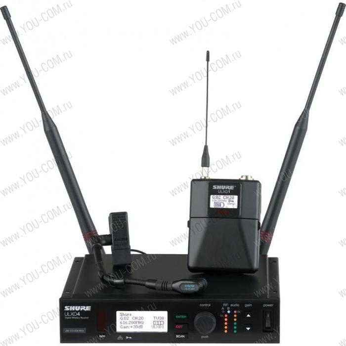 Цифровая радиосистема с портативным передатчиком и петличным микрофоном Shure ULXD14E / 98H