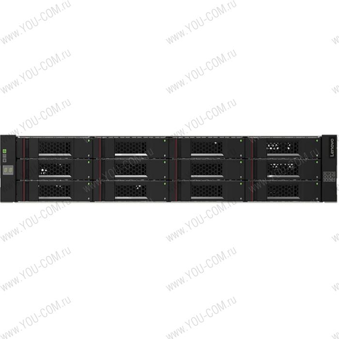 Полка расширения Lenovo  Storage D1212 Rack 2U LFF Disk Expansion with Dual SAS IO Modules / Base Warranty, noHDD SAS 3,5" (up to 12), without power cable (minimum 2 needed), 2x580W p/s