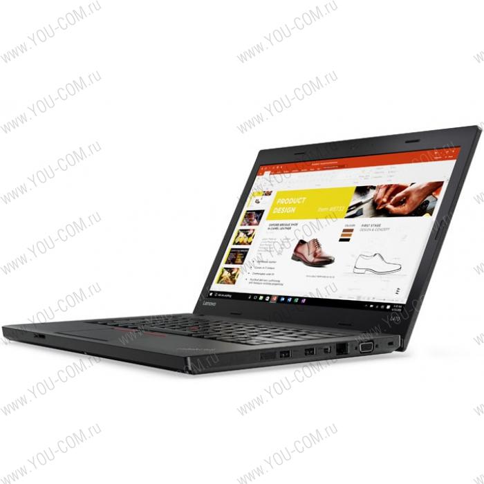 Ноутбук ThinkPad L470 14"HD(1366x768),i3-7100U(2,4 GHz),4Gb(1)DDR4,500GB@7200, HD Graphics 620, FPR, WiFi,BT,WWAN ready,6cell,Cam, No OS,1y c.y., 1,92 kg_DEMO