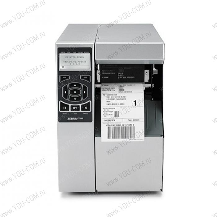 Zebra TT Printer ZT510; 4'', 203 dpi, Euro and UK cord, Serial, USB, Gigabit Ethernet, Bluetooth LE, Tear, Mono, ZPL