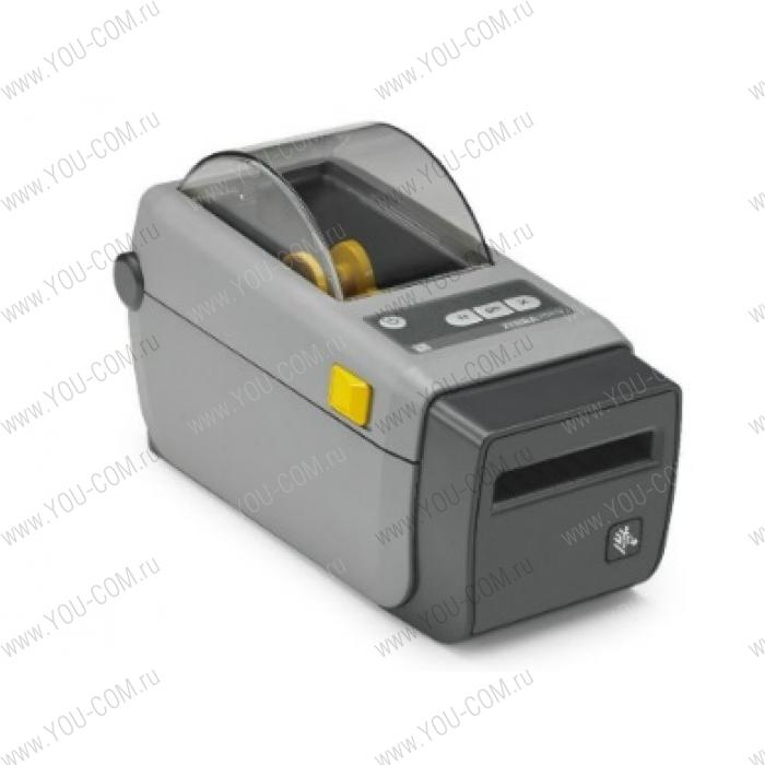 Zebra DT Printer ZD410; 2'', 203 dpi, EU and UK Cords, USB, USB Host, BTLE, Ethernet Module, EZPL