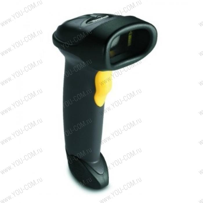 Zebra LS2208 Black with Stand USB Kit: LS2208-SR20007R Scanner, CBA-U01-S07ZAR USB Cable, 20-61019-02R Stand