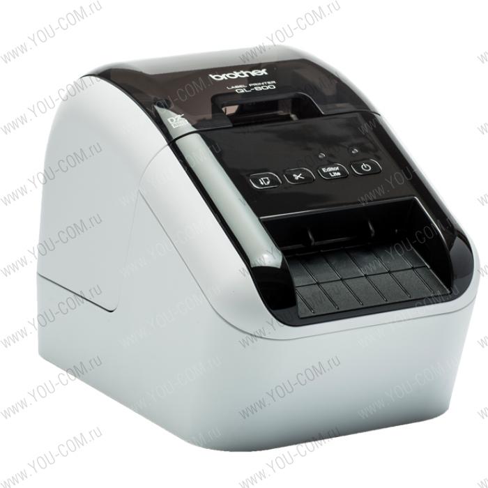 Принтер наклеек Brother QL-800, ленты DK до 62 мм, кол-во строк любое, 148 мм/сек, автонож, USB, печать ШК