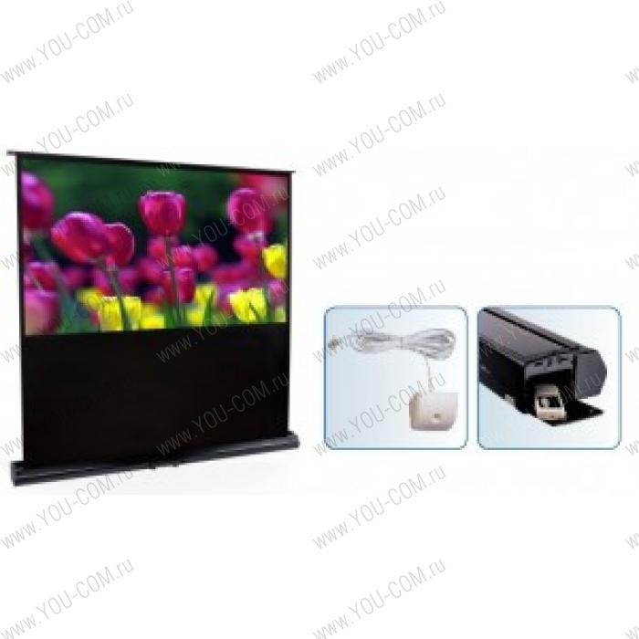 Экран с электро приводом напольный ScreenMedia Prestige FiberGlass MW, размер полотна формат разрешения 170*205, раб. поверхность 122*163, пульт ДУ, корпус черный