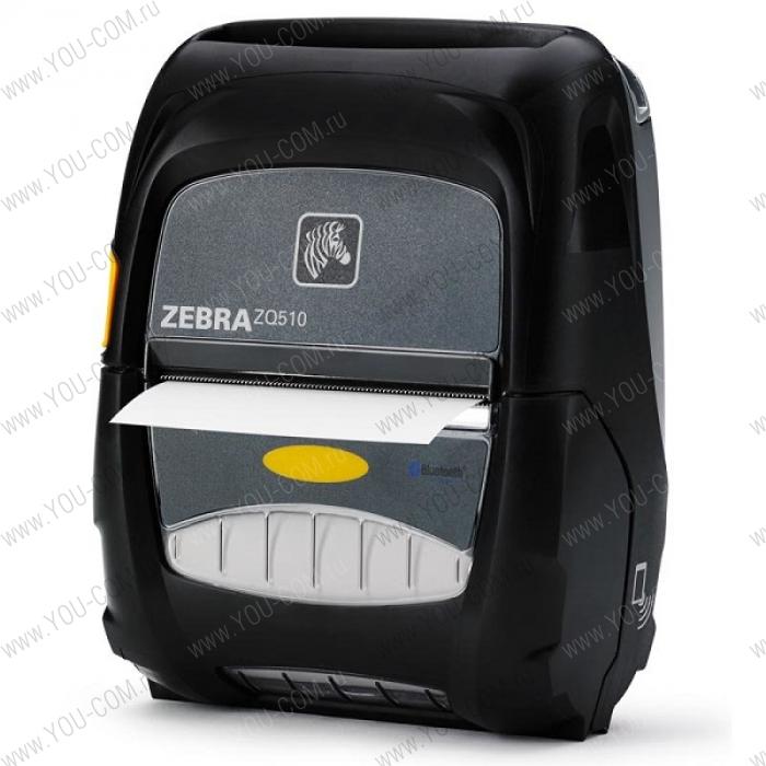 Zebra DT Printer ZQ510; Dual Radio (Bluetooth 3.0/WLAN), Linered Platen, Active NFC, English, Grouping E