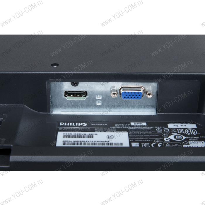 Монитор 21,5" Philips 223V5LHSB2 W-LED TN 1920x1080 16:9 5ms VGA HDMI 20M:1 90/60 250cd Black