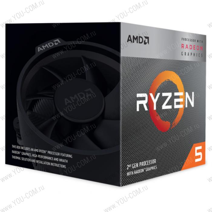 CPU AMD Ryzen X4 R5-3400G , 3700MHz AM4, 65W,  YD3400C5FHBOX BOX