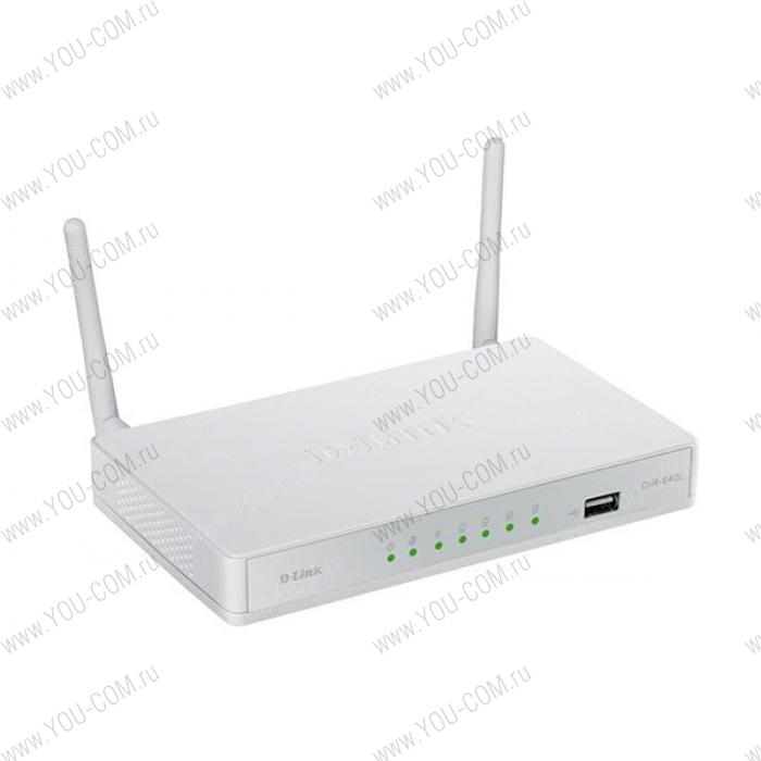 Маршрутизатор D-Link DIR-640L/A2A, Wireless Cloud N300 VPN Router with 1 10/100Base-TX WAN port, 4 10/100Base-TX LAN ports and 1 USB port. 802.11b/g/n compatible, 802.11n up to 300Mbps, 1 10/100Base-TX WAN port, 4