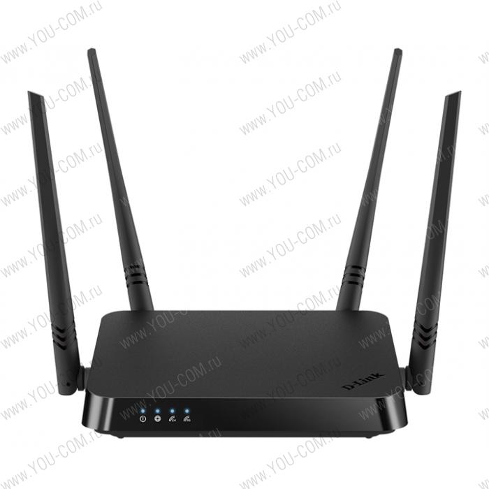 Маршрутизатор D-Link DIR-822/RU/E1A, Wireless AC1200 Dual-Band Router with 1 10/100Base-TX WAN port and 4 10/100Base-TX LAN ports.802.11b/g/n compatible, 802.11AC up to 866Mbps,1 10/100Base-TX WAN port, 4 10/100B
