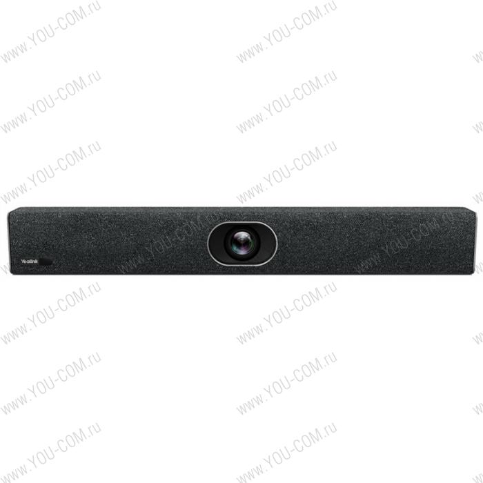 Саундбар с видеокамерой и микрофонами YEALINK UVC40 USB-видеокамера 8x EPTZ с встроенным саундбаром и микрофоном для MVC400/MCore, AMS-2 года,  USB-камера со встроенным аудио,  22 Мп камера; 4-кратный цифровой зум,  Супер широкий угол обзора 133°,   Отслеживание динамика,  Электрическая крышка объектива,  Встроенный Wi-Fi,  Поддерживает MiniPC Yealink, опция,  Поддержка консоли MTouch II, опция,  Рекомендуется для конференц-залов до 5-6 человек,  Установка на монитор или на крепление