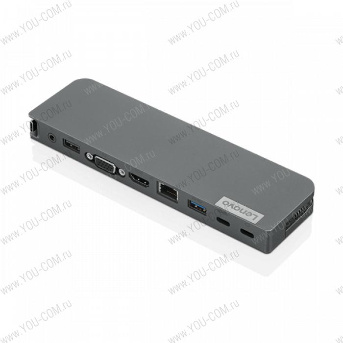 Док-станция Lenovo USB-C Mini Dock ( 1xHDMI 2.0, 1x VGA (Only one external display can be connected on the dock at one time), 1xUSB-C 3.1 Gen1, 1xUSB-A 3.1 Gen1, 1xUSB2.0, 1xAudio Ports(3.5mm) 1xRJ45