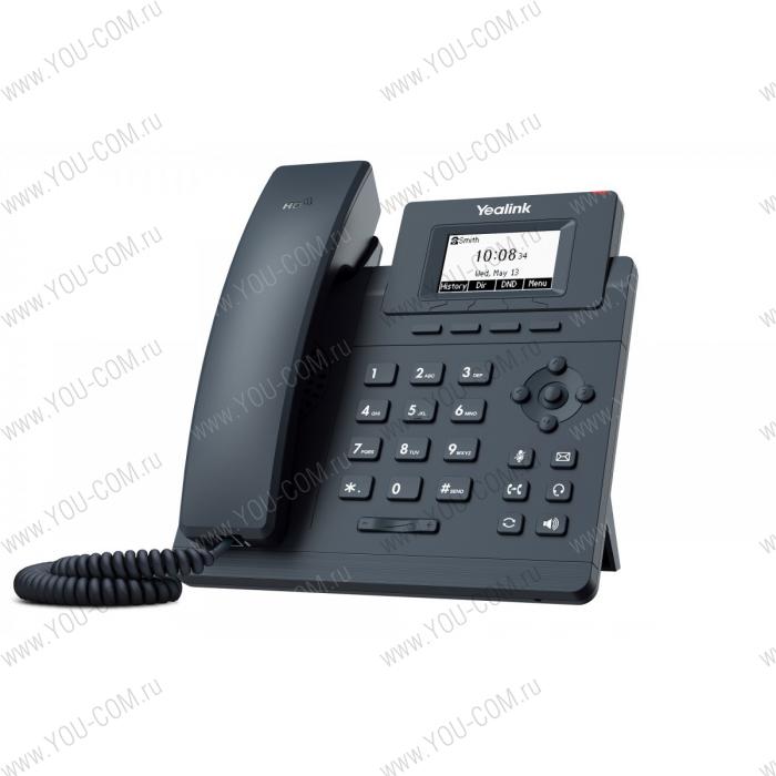 Телефон IP Yealink SIP-T30P  Yealink HD Voice,  Диагональ 2,3 ",   Разрешение 132x64,  ЖК-дисплей,  Двухпортовый 10 / 100M Ethernet-коммутатор,  Поддержка PoE,  Поддержка кодеков Opus,  Один SIP-аккаунт,  Поддержка гарнитуры,  Настенный монтаж,  Интерфейс: 2 x RJ45 10 / 100M, Ethernet-порта, Питание через Ethernet (IEEE 802.3af), класс 2, 1 х RJ9 (4P4C) порт для трубки, 1 порт RJ9 (4P4C) для гарнитуры